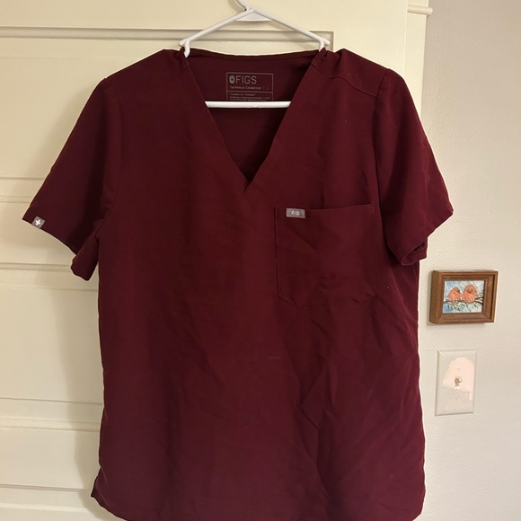 Burgundy Figs Scrubs Set with Jogger Pants Large - Picture 2 of 3